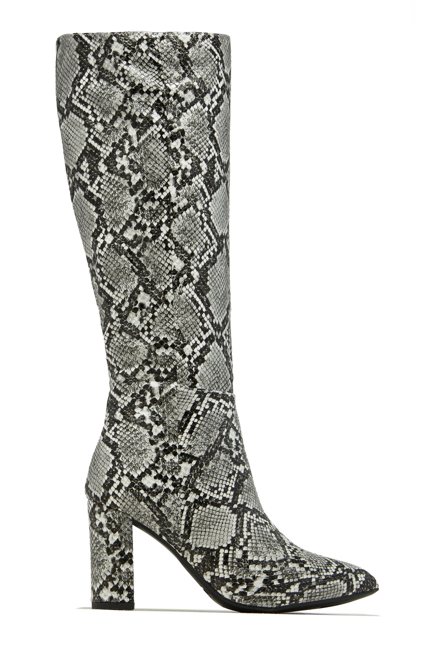 « Serpentine » — Bottes hautes à Talon Bloc, Effet Serpent