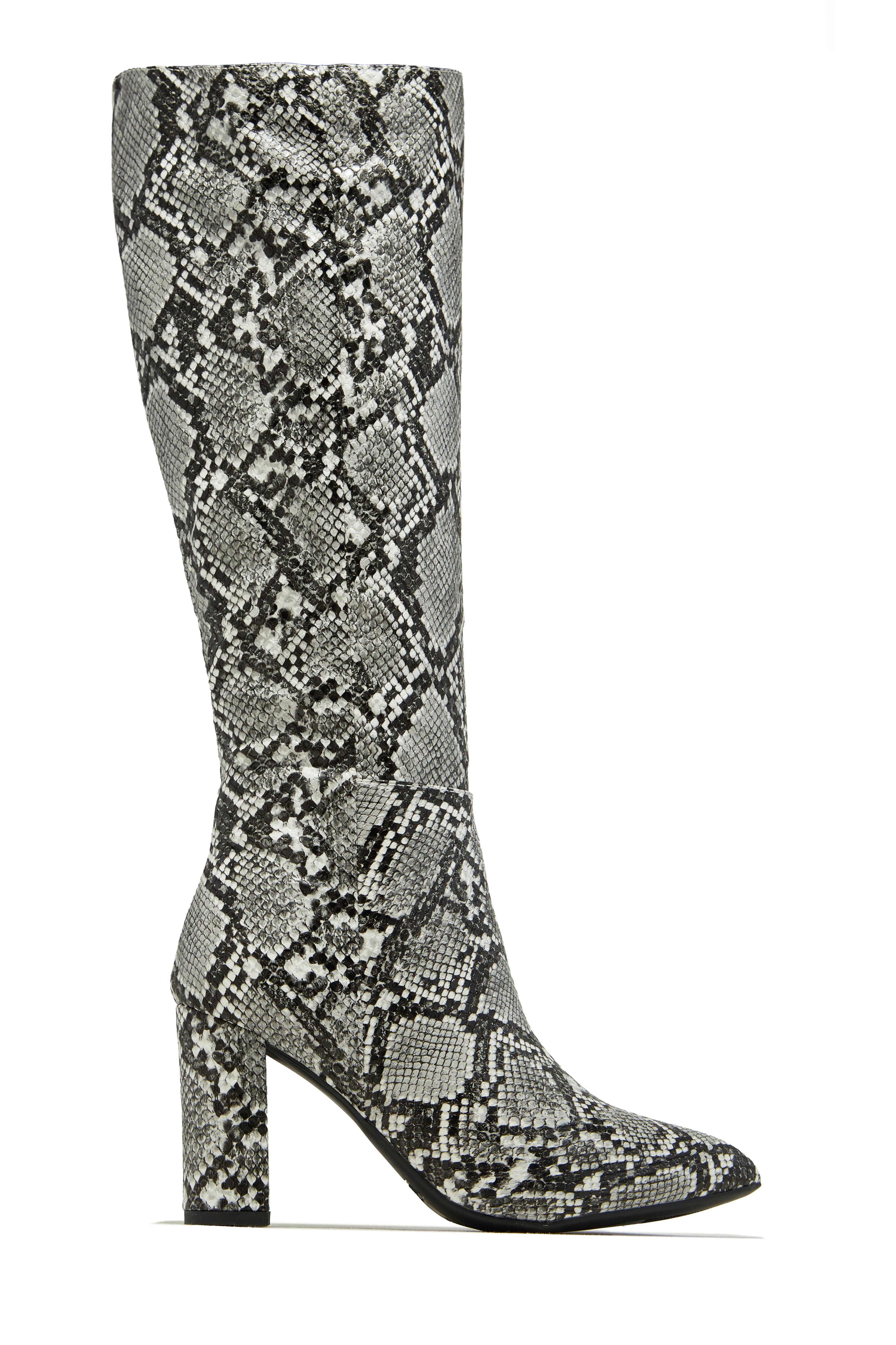 « Serpentine » — Bottes hautes à Talon Bloc, Effet Serpent