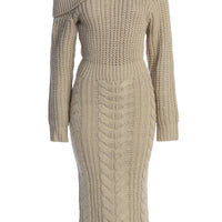 «Trame d'hiver» — robe en maille, grège