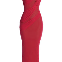 « Alari » — Robe Longue Une Épaule, Rose
