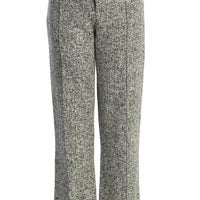 « Ligne Urbaine » — Pantalon Droit en Tweed, Gris Clair