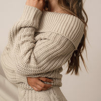 «Trame d'hiver» — robe en maille, grège
