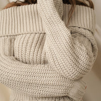 «Trame d'hiver» — robe en maille, grège