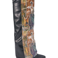 « Éclisse » — Bottes à talon bloc, Multicolore