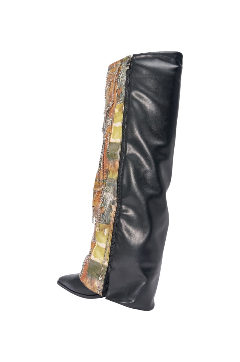 « Éclisse » — Bottes à talon bloc, Multicolore