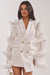 « Audace » — Robe Blazer à Manches Volantées, Blanc