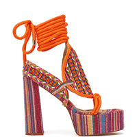 « Calypso » — Sandales Chunky Perlées Multi-Couleurs