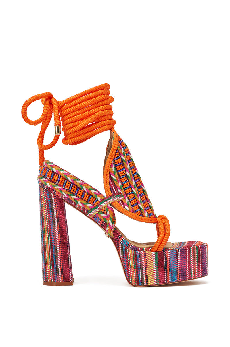 « Calypso » — Sandales Chunky Perlées Multi-Couleurs