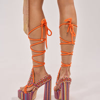 AKIRA GOLD KALINA MULTI CHUNKY BEADED SANDAL