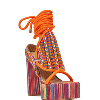 « Calypso » — Sandales Chunky Perlées Multi-Couleurs