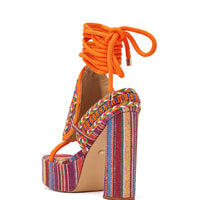 « Calypso » — Sandales Chunky Perlées Multi-Couleurs