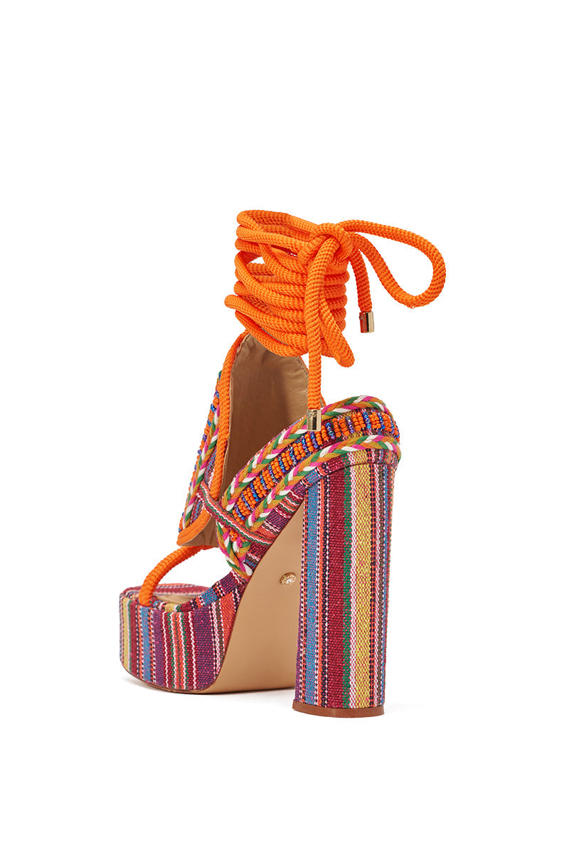 « Calypso » — Sandales Chunky Perlées Multi-Couleurs