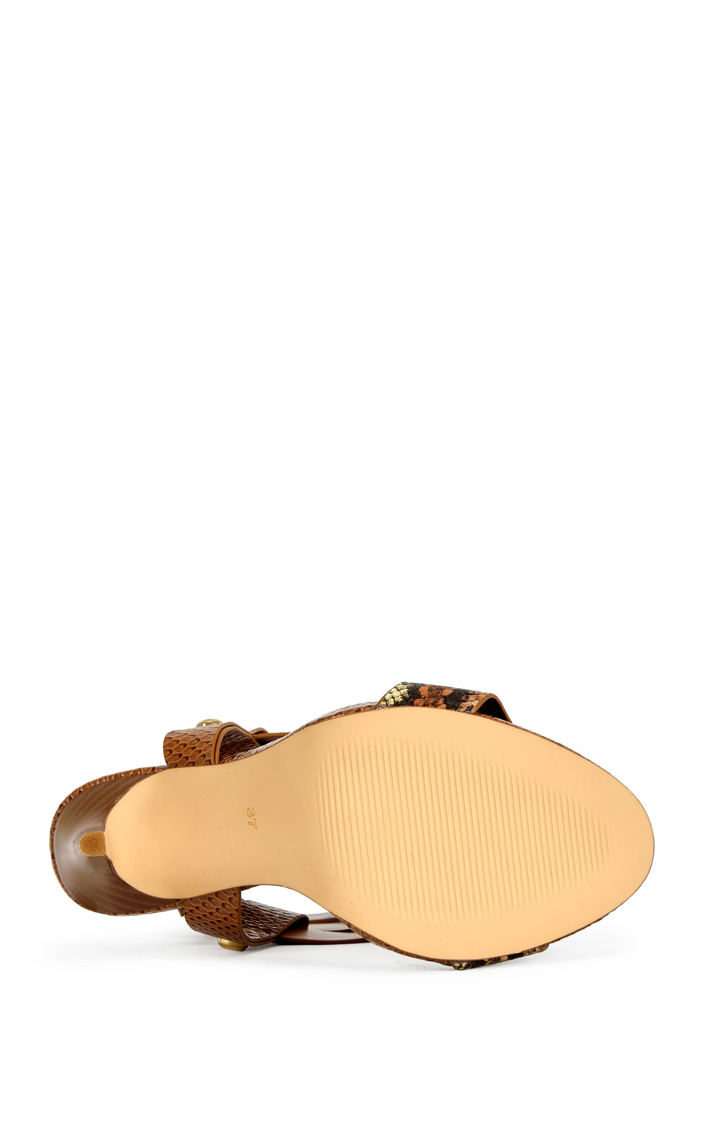 « Sillage » — Sandales Stiletto à Boucles, Cognac et Python