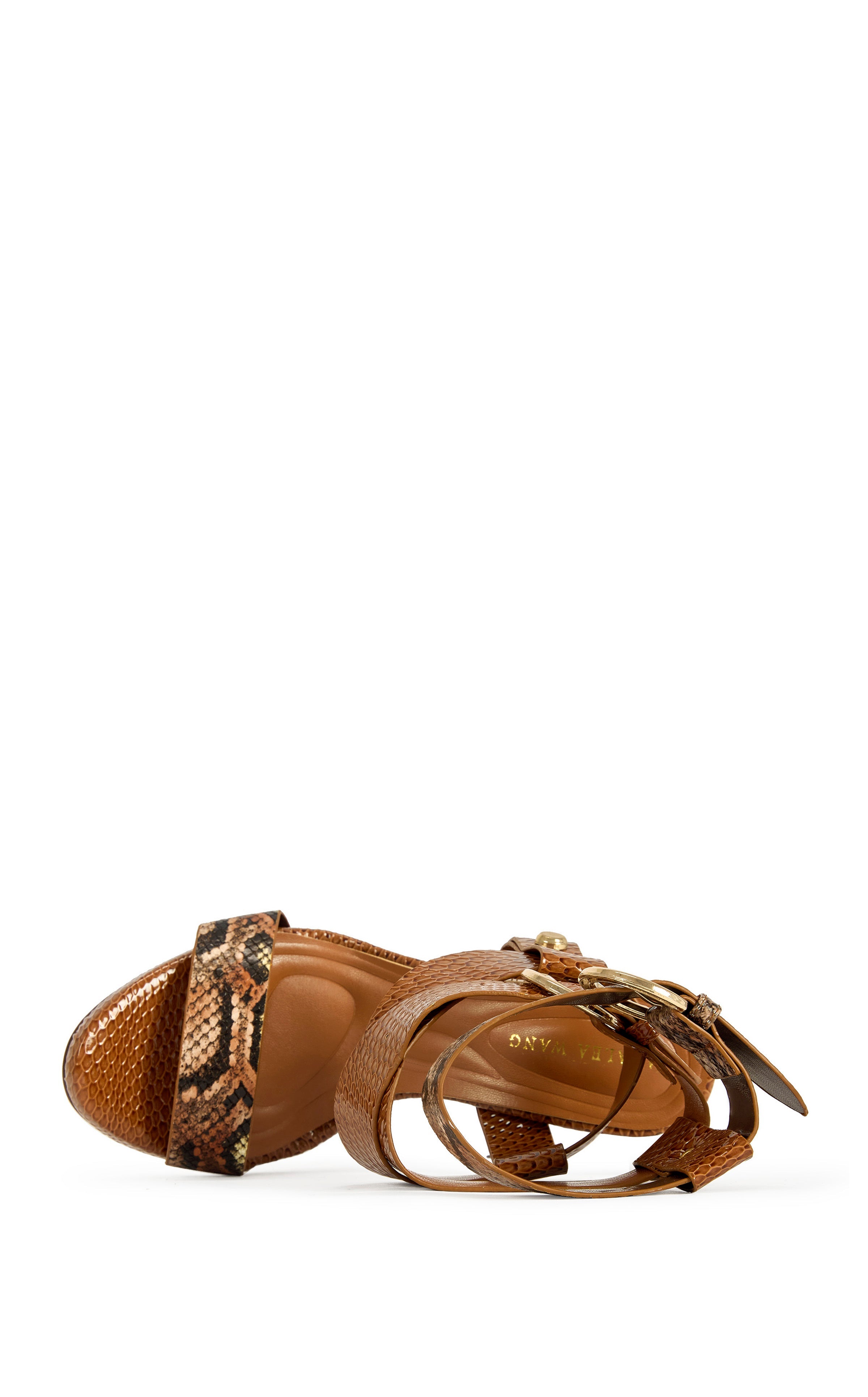 « Sillage » — Sandales Stiletto à Boucles, Cognac et Python