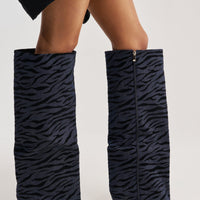 « Aube » — Bottes compensées, Denim