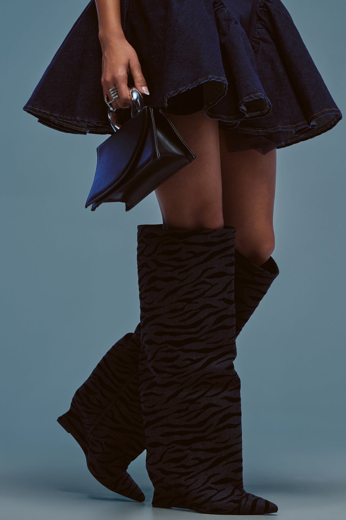 « Aube » — Bottes compensées, Denim