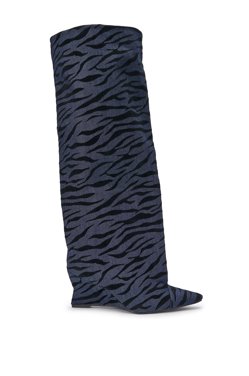 « Aube » — Bottes compensées, Denim