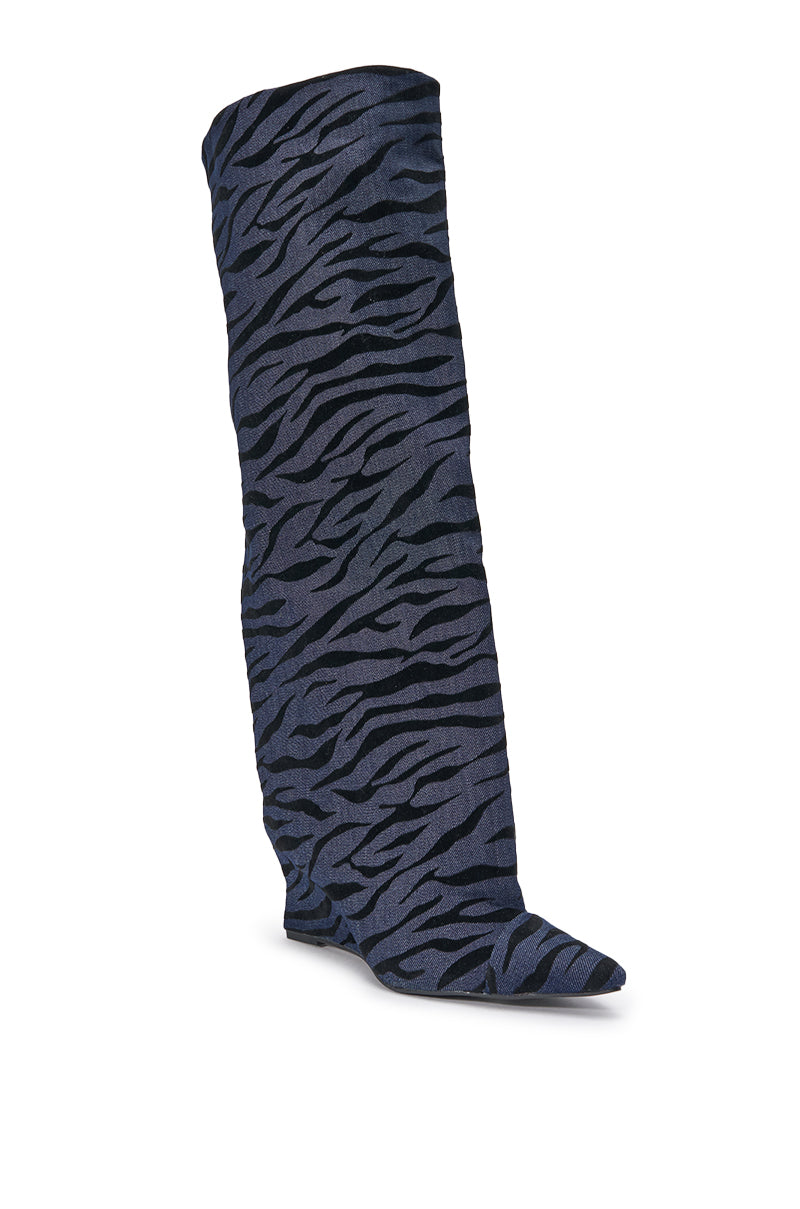 « Aube » — Bottes compensées, Denim