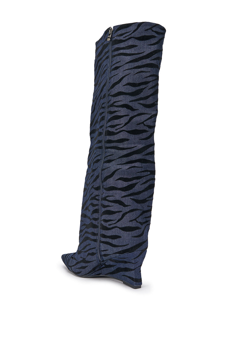 « Aube » — Bottes compensées, Denim