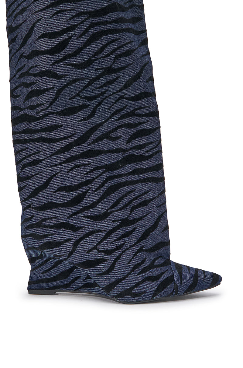 « Aube » — Bottes compensées, Denim