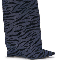 « Aube » — Bottes compensées, Denim
