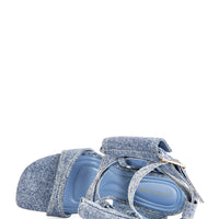 « Cargo » — Sandales Stiletto en Denim à Poches, Bleu