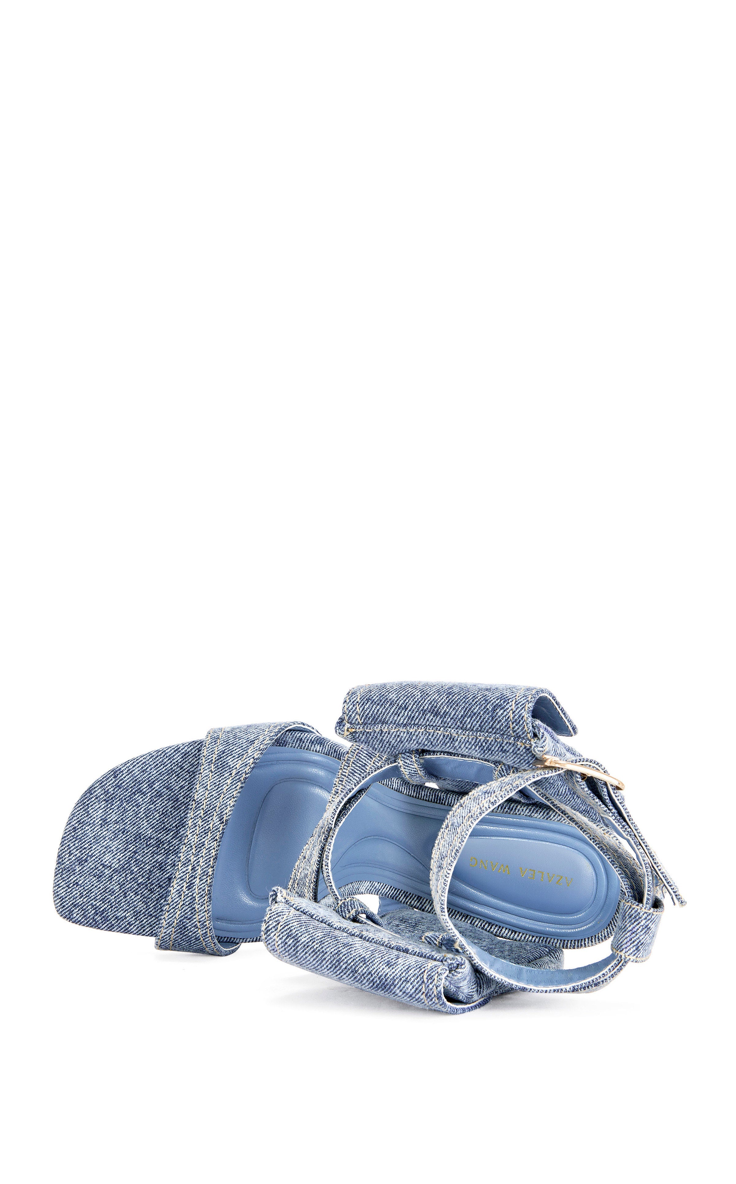 « Cargo » — Sandales Stiletto en Denim à Poches, Bleu