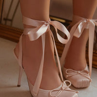 Arabesque Escarpins Ballet Lacés Nude