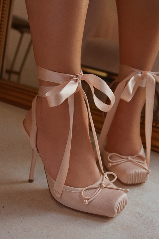Arabesque Escarpins Ballet Lacés Nude