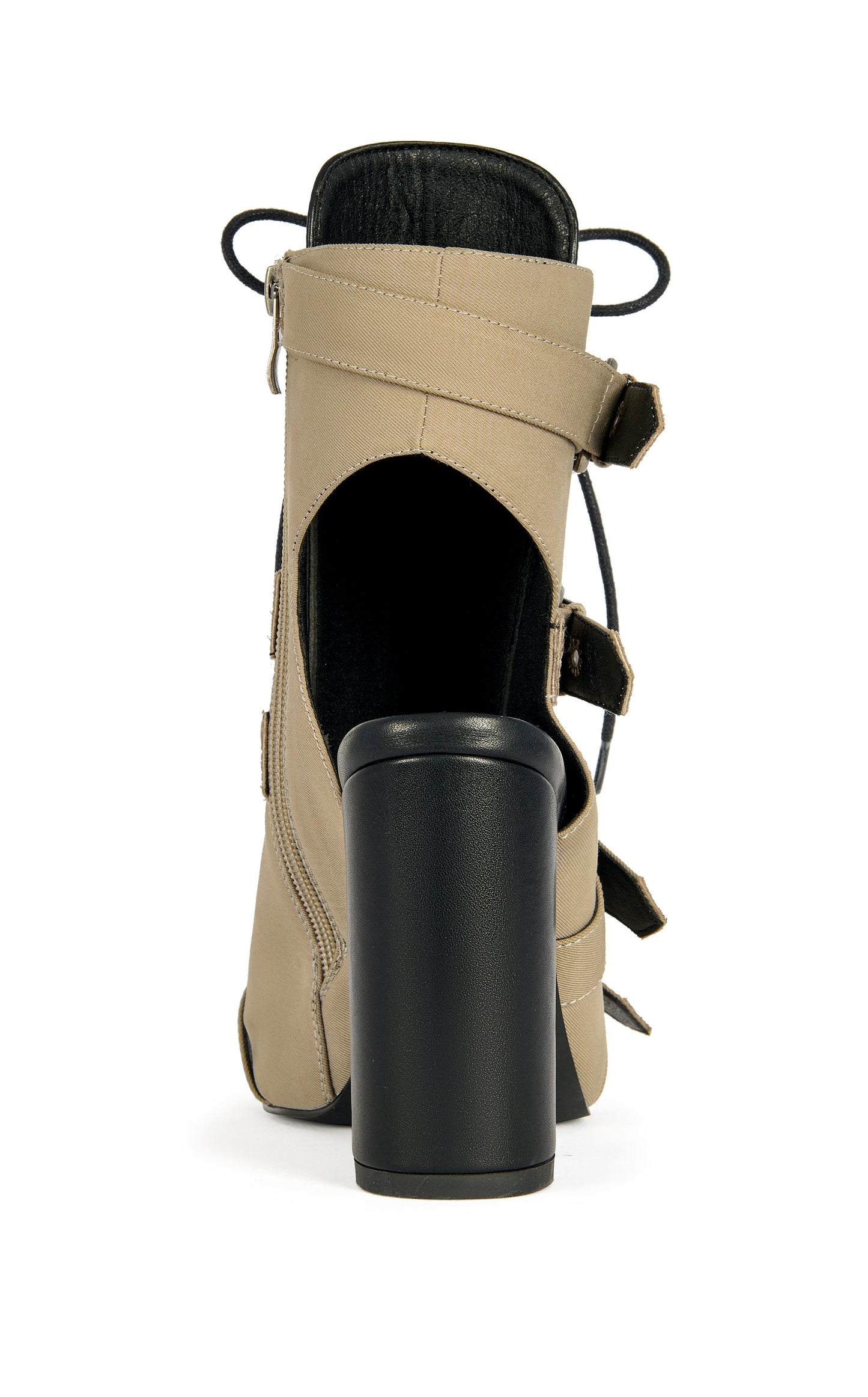 « Atlas » — Sandales Bottines à Talon Bloc, Taupe