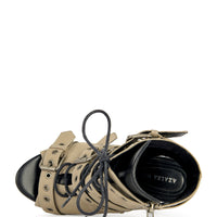 « Atlas » — Sandales Bottines à Talon Bloc, Taupe