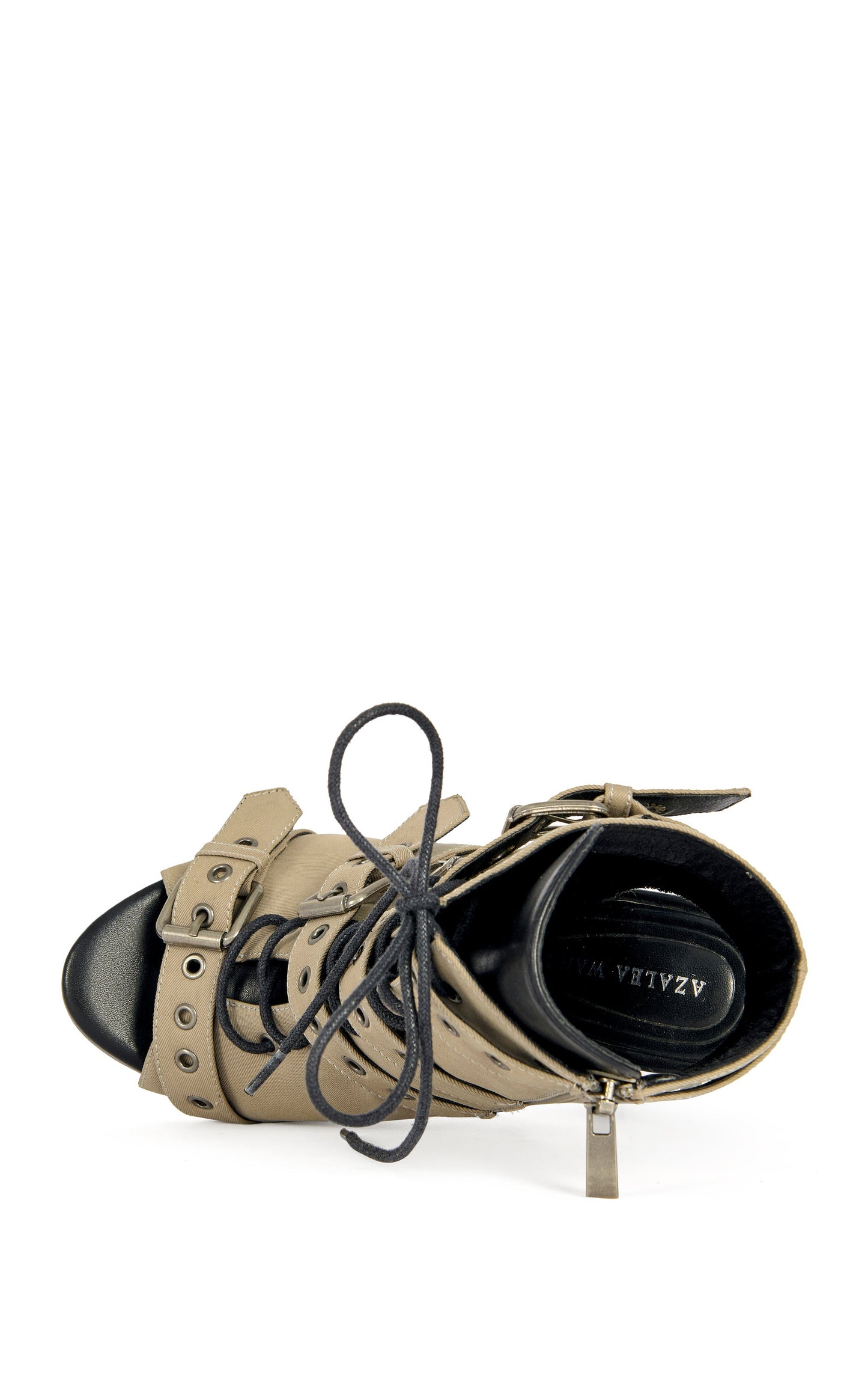 « Atlas » — Sandales Bottines à Talon Bloc, Taupe