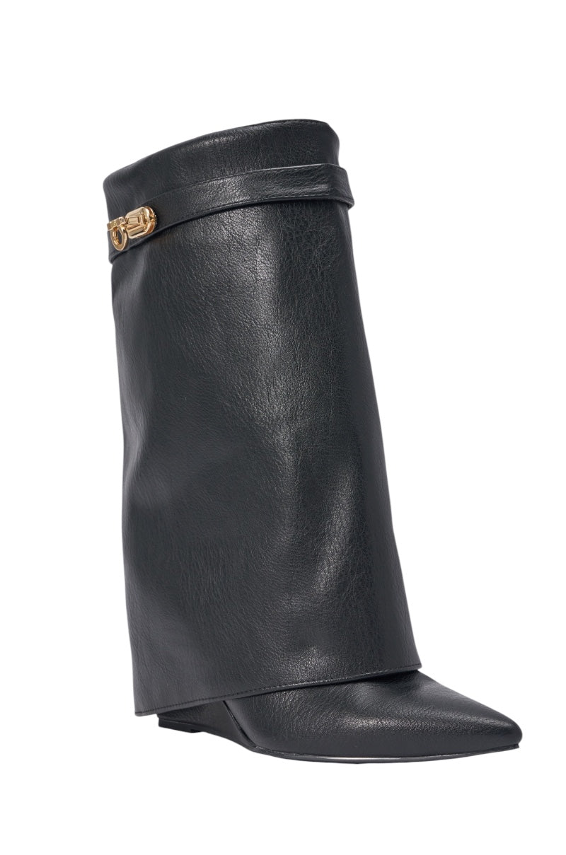 « Oasis » — Bottines compensées, Noir