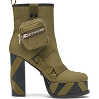 « Éclat » — Bottines à talon bloc, Olive