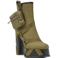 « Éclat » — Bottines à talon bloc, Olive
