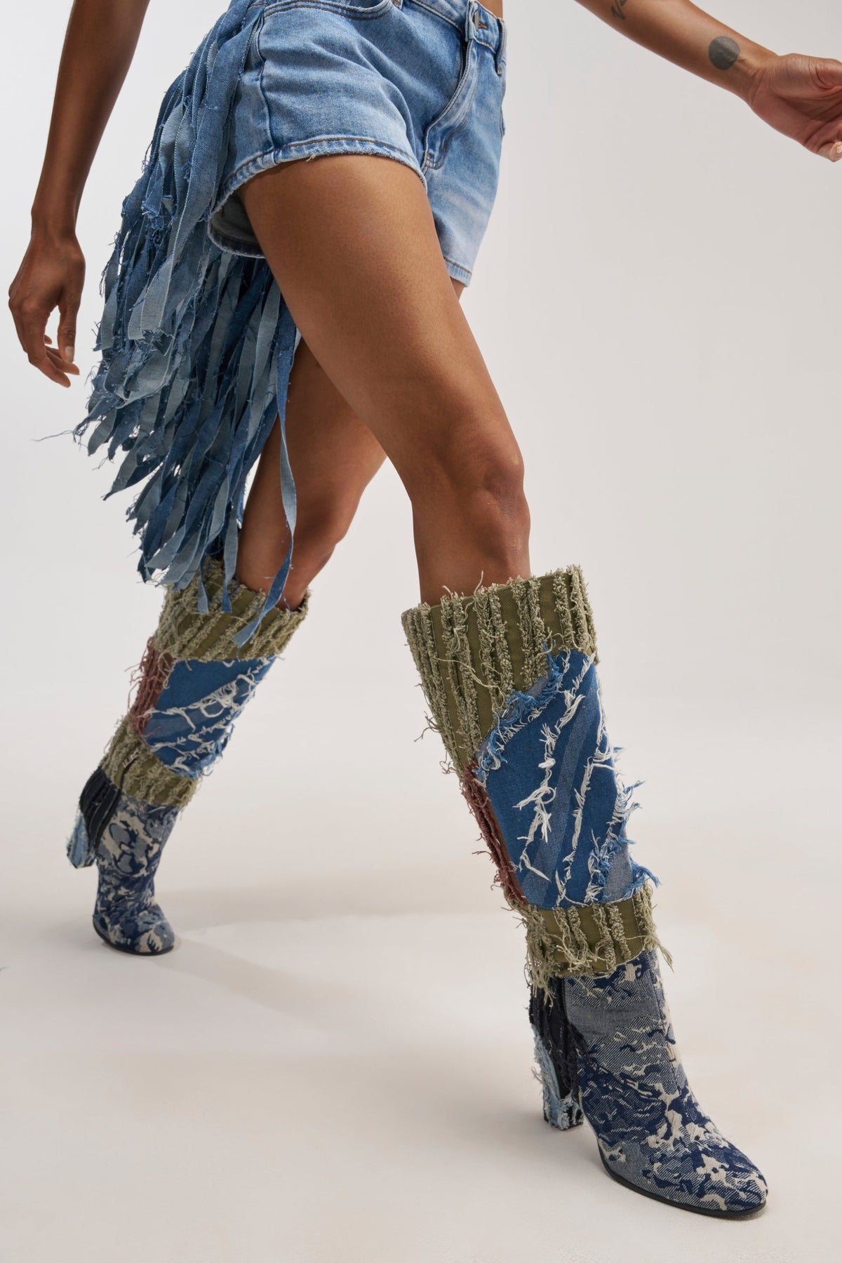 « Équinoxe » — Bottes hautes structurées, Multicolore