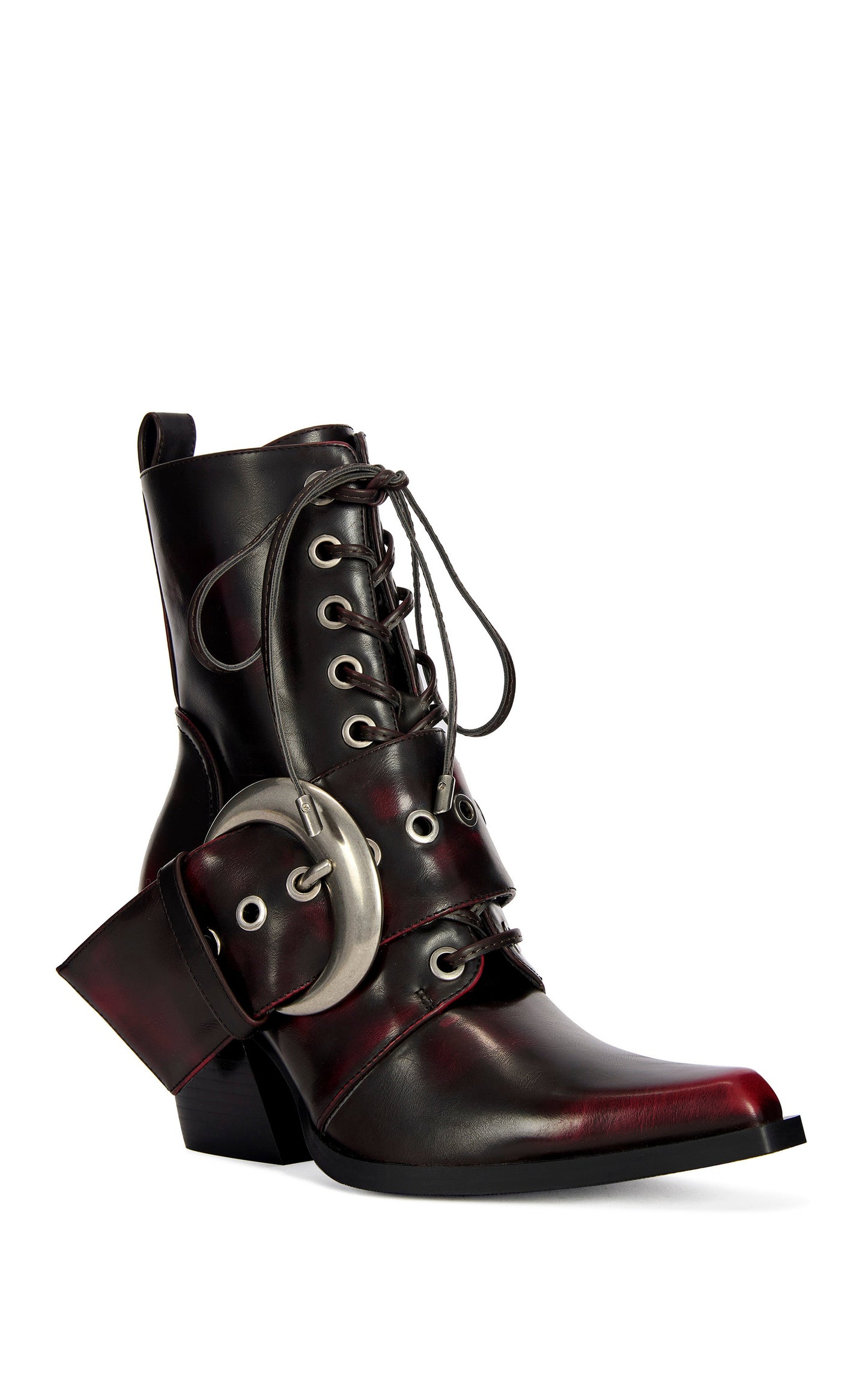 « Cavalière » — Bottines Western à Talon Bloc, Merlot