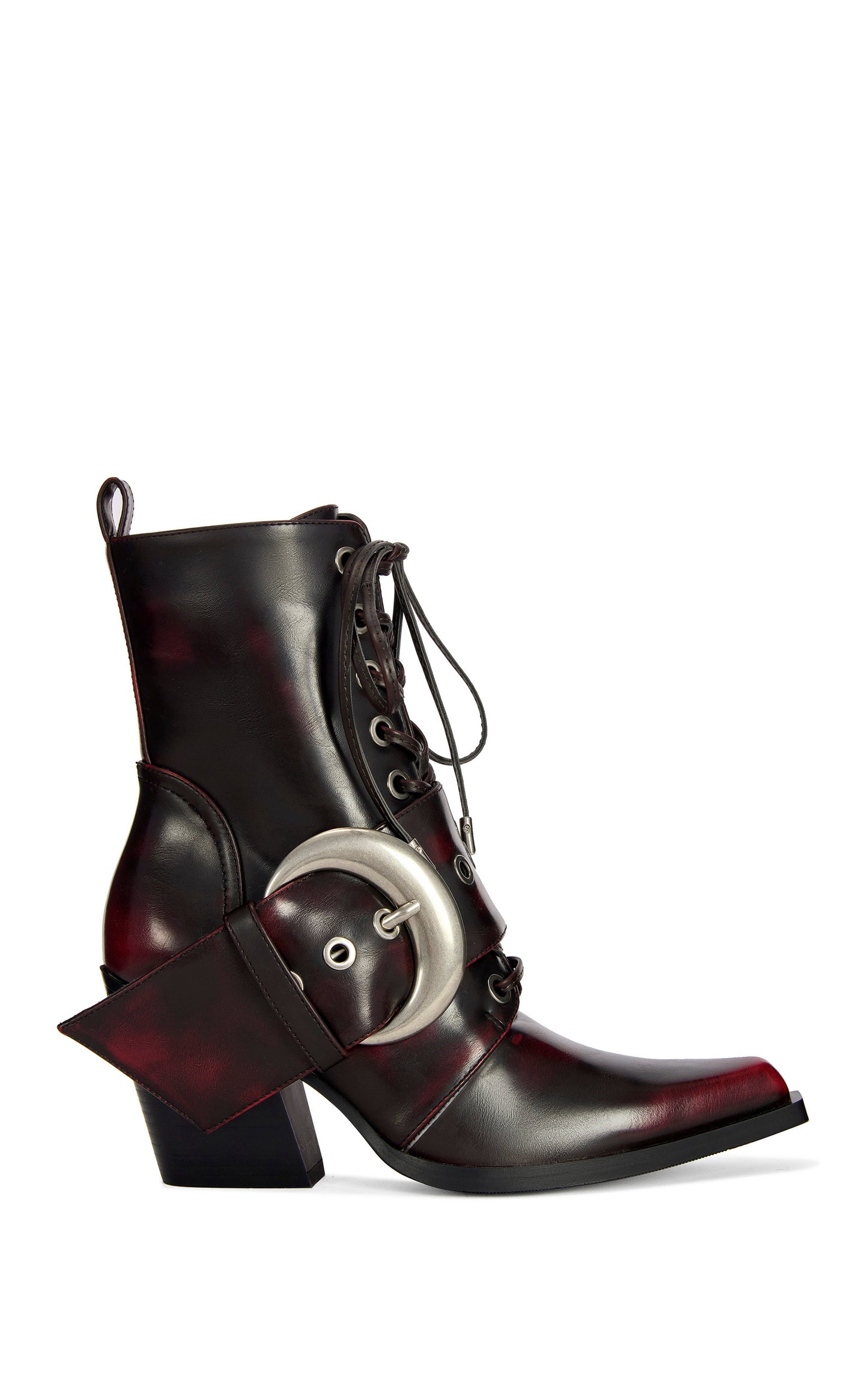 « Cavalière » — Bottines Western à Talon Bloc, Merlot