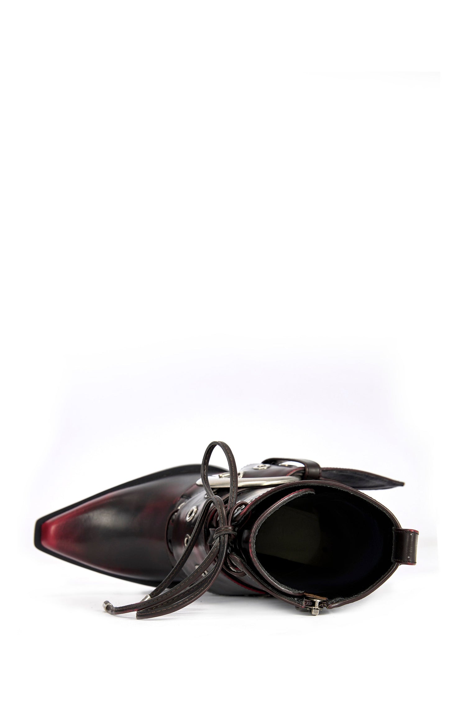 « Cavalière » — Bottines Western à Talon Bloc, Merlot