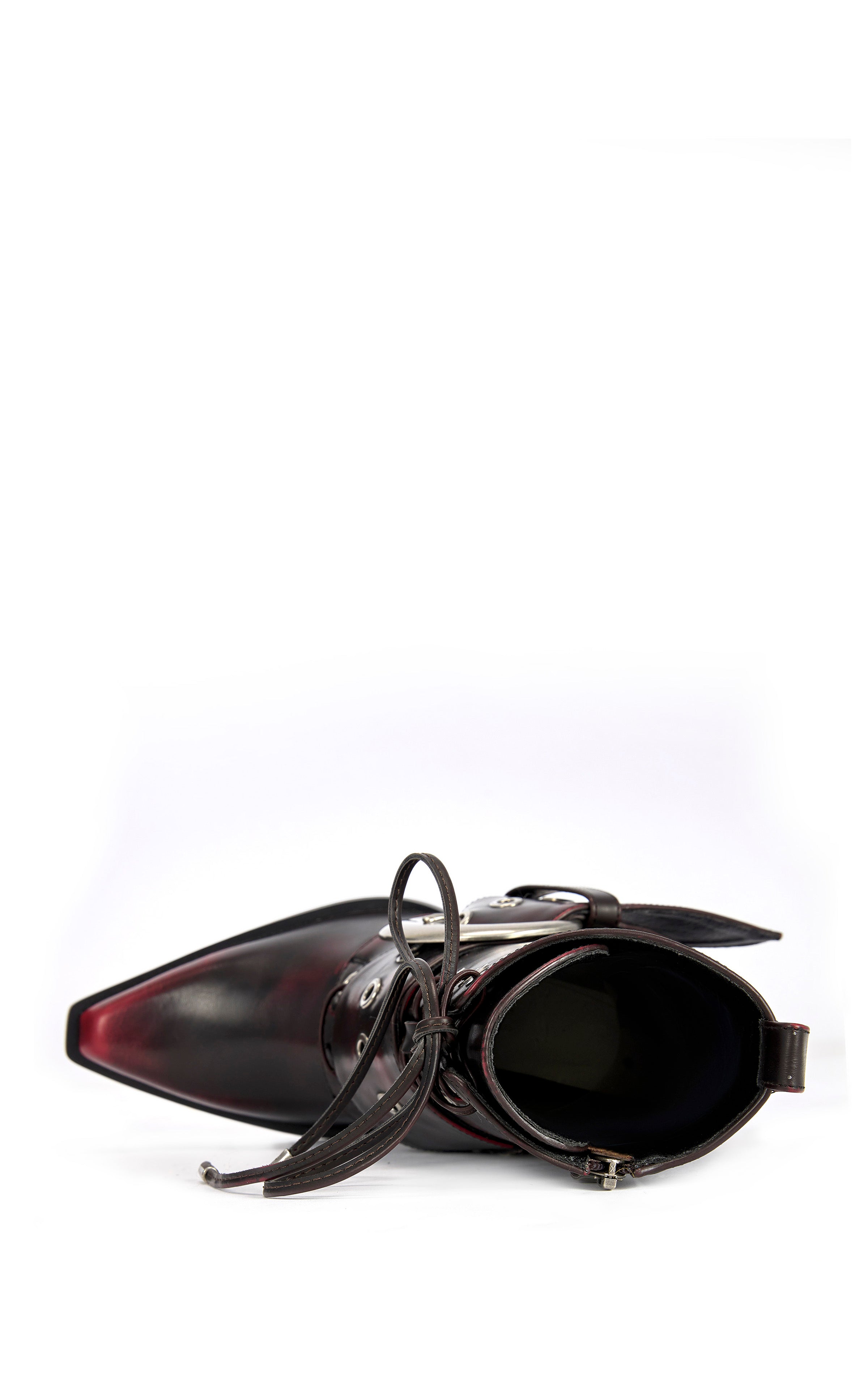 « Cavalière » — Bottines Western à Talon Bloc, Merlot