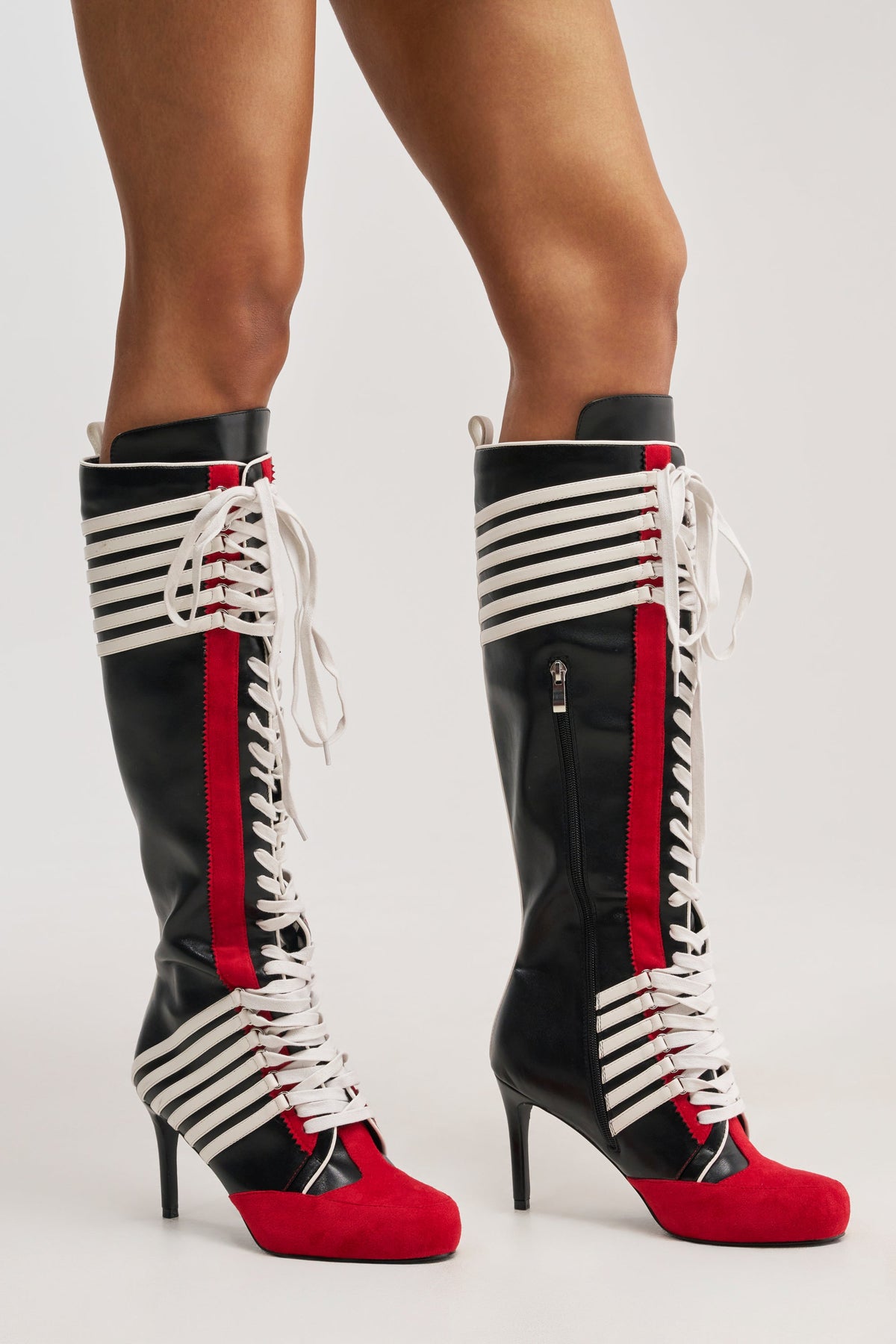 « Nacrée » — Bottes à talon stiletto, Rouge
