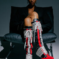 « Nacrée » — Bottes à talon stiletto, Rouge