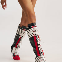 « Nacrée » — Bottes à talon stiletto, Rouge
