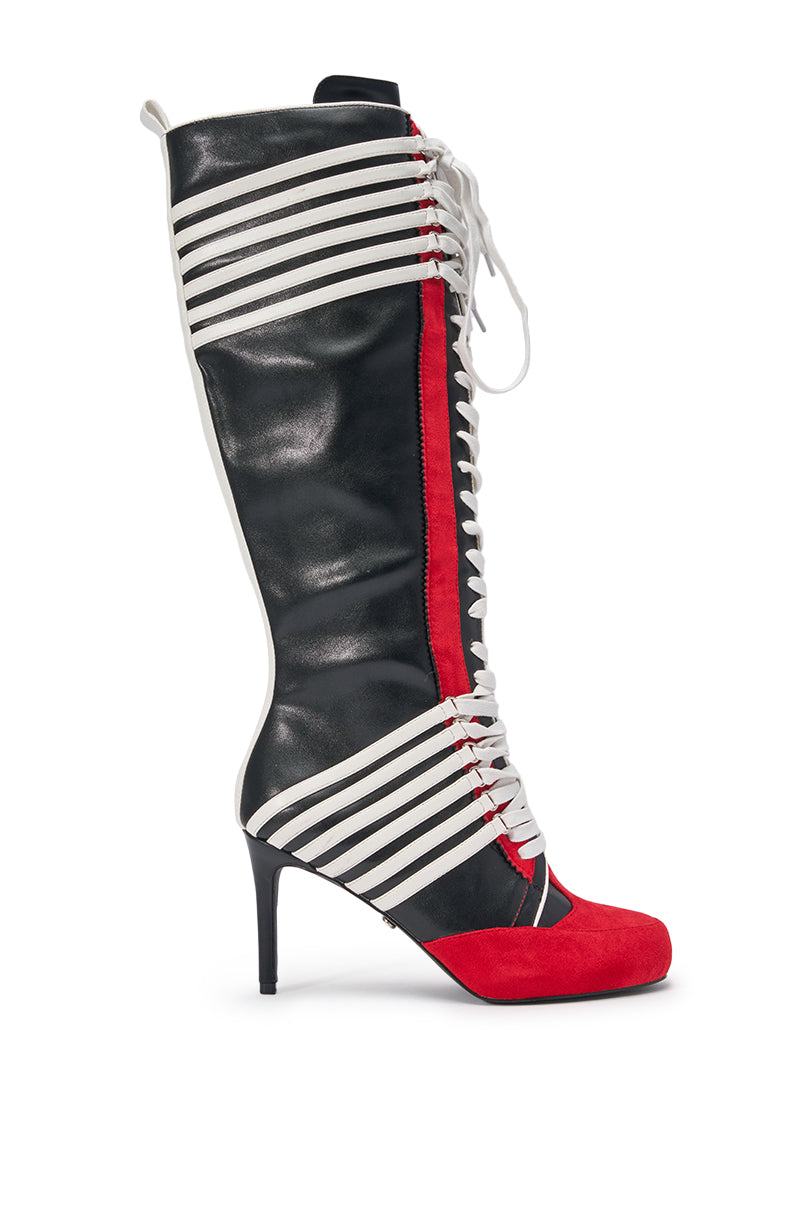 « Nacrée » — Bottes à talon stiletto, Rouge