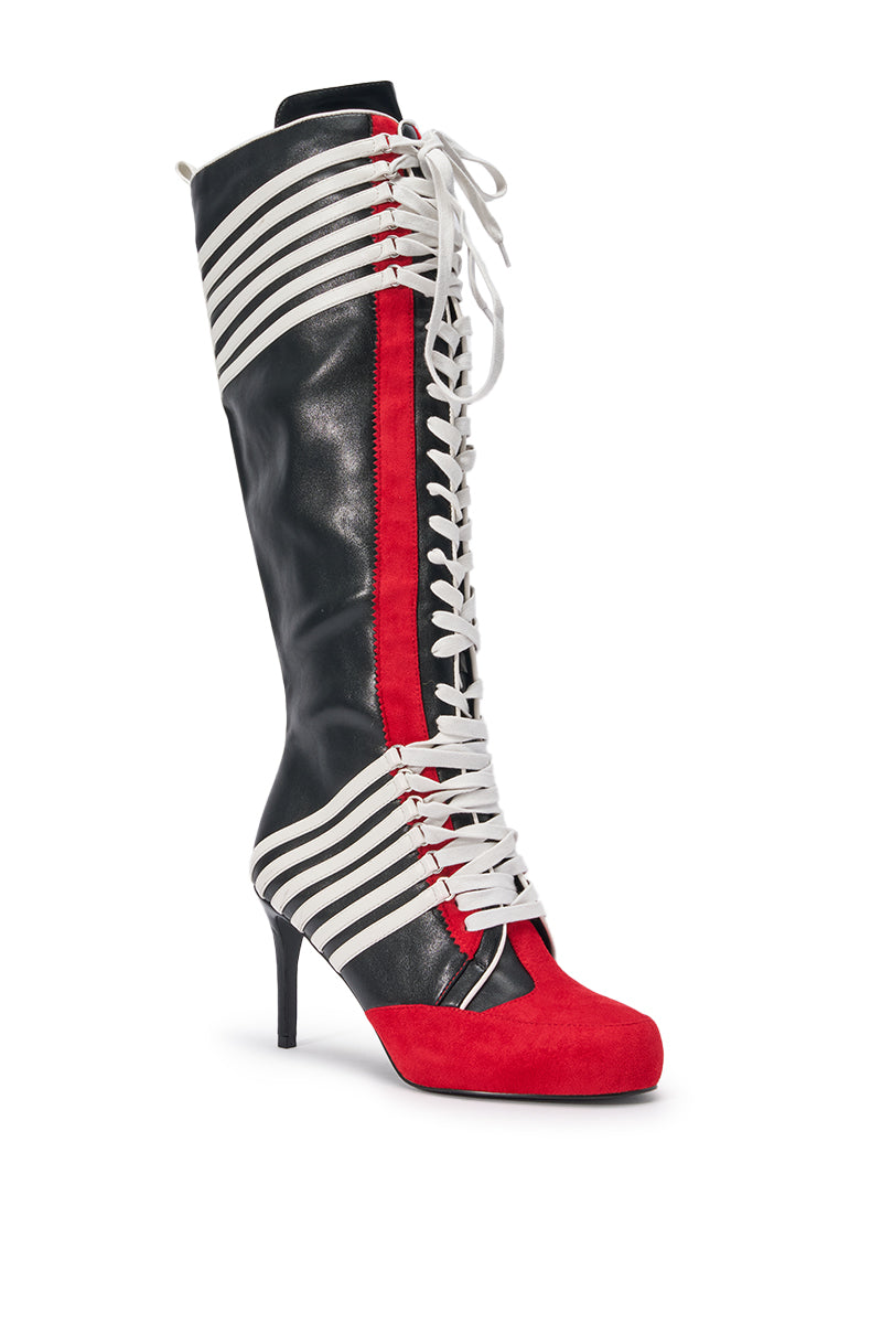 « Nacrée » — Bottes à talon stiletto, Rouge