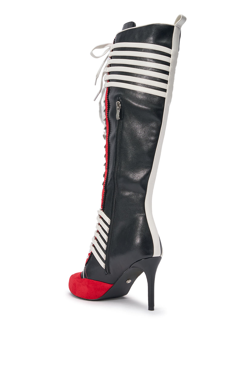 « Nacrée » — Bottes à talon stiletto, Rouge