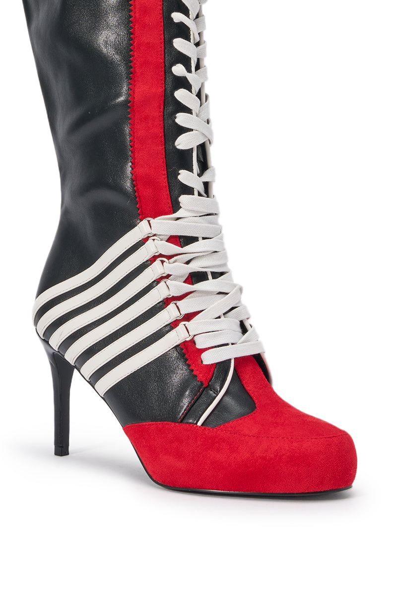 « Nacrée » — Bottes à talon stiletto, Rouge