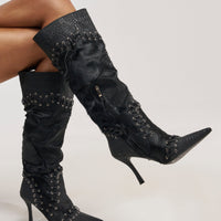 « Émeraude » — Bottes à talon stiletto, Noir