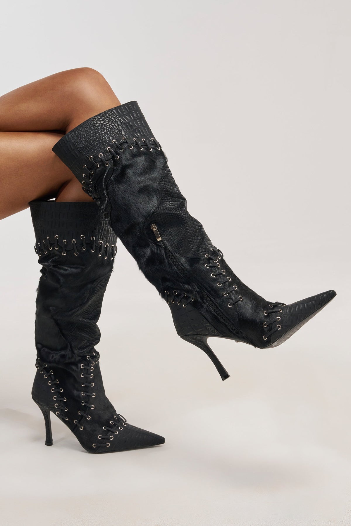 « Émeraude » — Bottes à talon stiletto, Noir