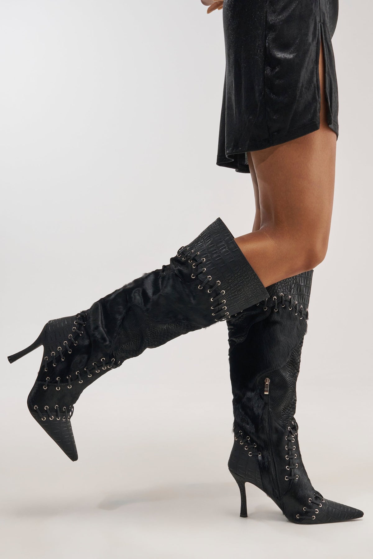« Émeraude » — Bottes à talon stiletto, Noir